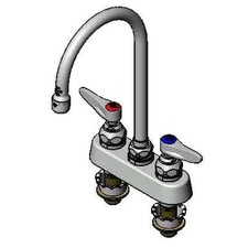 T S Brass B-1141-XS 4" Deck Mount Workboard Faucet w/ 6" Swing Gooseneck