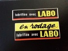 2 Anciens autocollants huile moteur lubrifié avec LABO