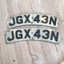 Coppia di targhette per moto d'epoca in alluminio - JGX43N