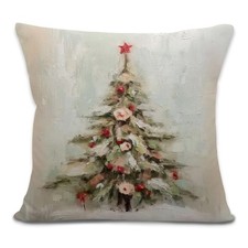 Vintage Christmas Tree Throw Pillow Covers, Retro Christmas Decor, Retro Farm...