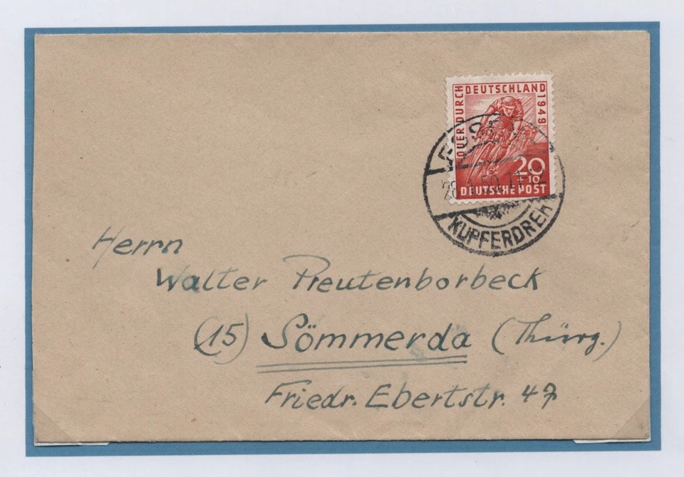 ALEMANIA 1949 SC. #B304-B305 USADO Y B305 ATADO EN PORTADA EL TOUR DE FRANCIA Foto 2 de 3