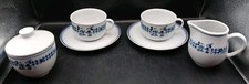 Disney Mickey Minnie Tea Set Cups Saucers Sugar Creamer White/Blue Italy Rare