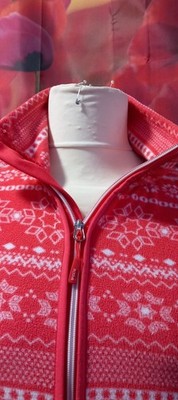 TCM active Damen Fleecejacke Aprico Weiß Norweger Muster Gr. S 36/38 Top Zustand