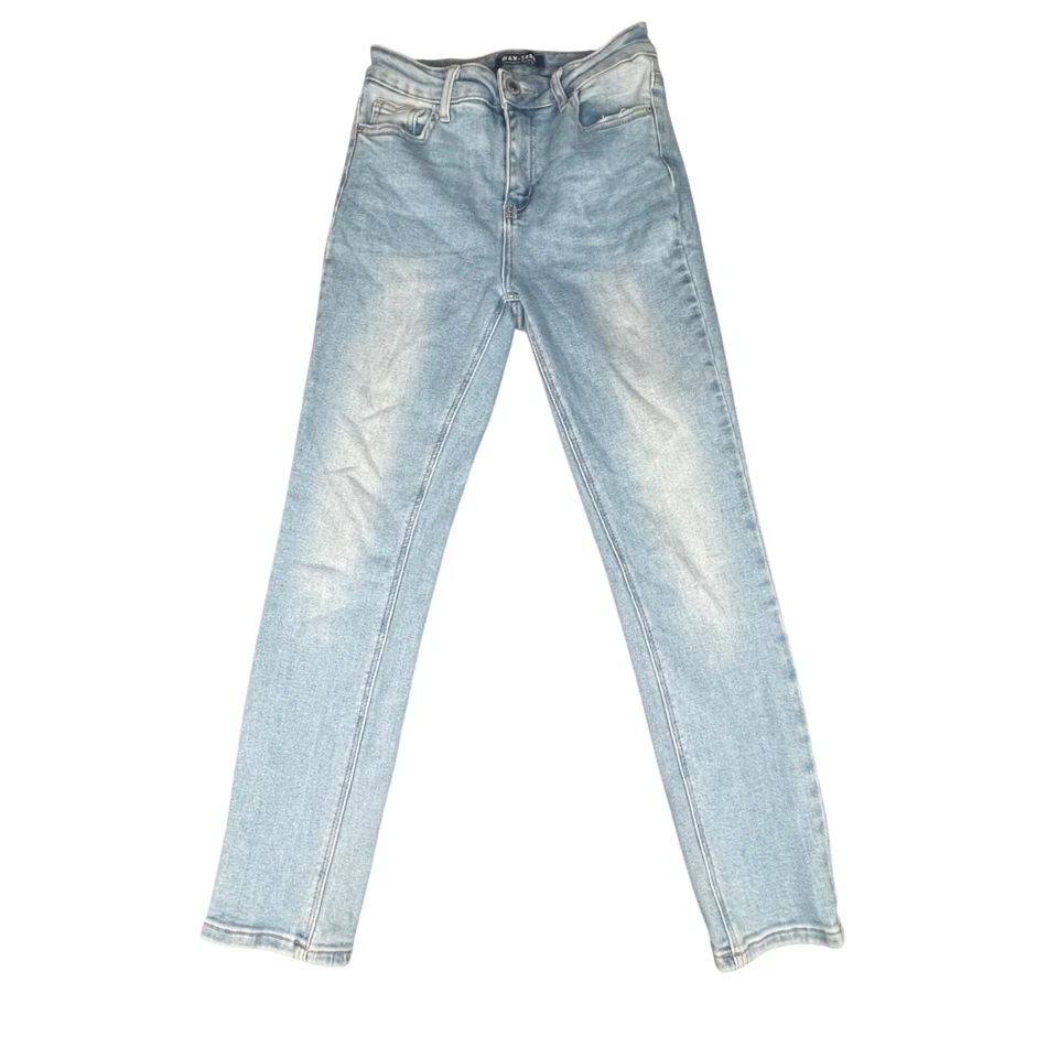 Pantalones de mezclilla ajustados lavados ligeros para mujer talla 3 W26 L27 de cera Foto 2 de 4