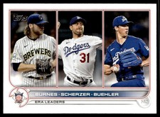 2022 Topps Corbin Burnes/Max Scherzer/ Walker Buehler Milwaukee Brewers/Los