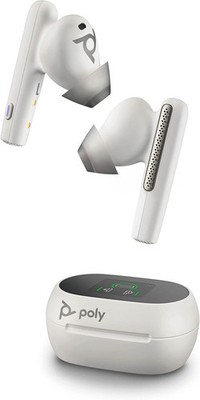Poly Voyager Free 60+ UC MS Teams USB-C in Weiß In Ear Kopfhörer mit Geräuschunt