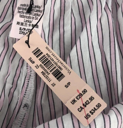 DOS (2) de Pantalones Cortos para Mujer VICTORIA'S SECRET Rayas Lavanda Encaje Prendas para Dormir Nuevos con Etiquetas Foto 4 de 4