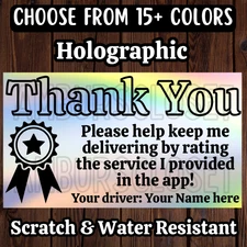 50 DoorDash UberEATS Grubhub  2.25" w/ NAME STICKERS DELIVERY DRIVER LABELS SEAL