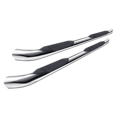 For Ram 1500 19-24 TrailFX 4'' Cab Length Polished Oval Bent End Side Steps