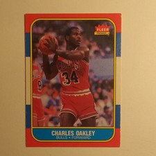 Fleer 1986-87 Fleer Charles Oakley #81 Chicago Bulls Rookie Basketball Card. rookie card picture