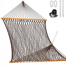 Lazy Daze Hammocks Double Rope Hammock, 2 Person Traditional Outdoor Hand Wov...