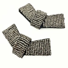 Antique Victorian Cut Steel Bow Collectible Shoe Clips