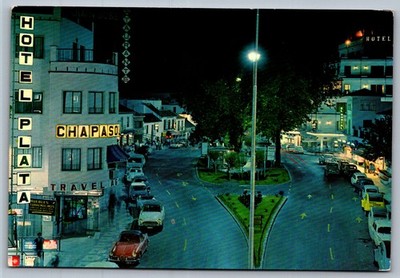 1970s Plaza de la Costa del Sol Night Torremolinos Spain Postcard