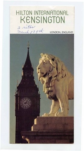 Hilton International Kensington Hotel Brochure London England - Picture 1 of 3