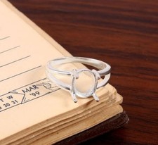 Semi Mount Ring 925 Sterling silver Ring 7 X 9 MM Semi Mount Ring