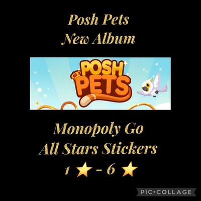   Monopoly Go Stickers 1,2,3,4,5,6  Available PETS ALBUM Fast   & Best Price  