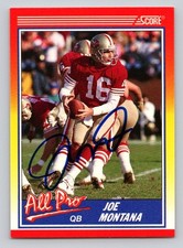 JOE MONTANA 1990 Score Autographed NFL card TTM/IP signature