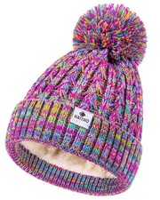 Kids Toddler Winter Hat with Pom Pom 2 Size Kids Toddler Teen Beanie Hats for...
