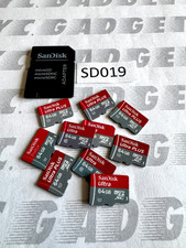 64GB SanDisk Ultra /Plus / Pixtor Micro SD Cards CL 10 x10 AS- IS 