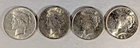 LOT OF 4 1923 P PEACE SILVER DOLLARS #28