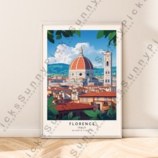 Florence Print Italy Travel Poster Illustration Wall Art Décor Gift Unframed