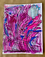 Modern Abstract Painting Graffiti Art Cubism Expressive Raw Original Psychedelic