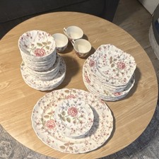 Ceramic Floral Multicolor Dinner Set Plates Bowls Cups  72 pieces