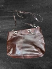 Leather Handbag Vintage Wilson - Brown Hobo Tote Bag Soft Bag Messenger 15x9x4