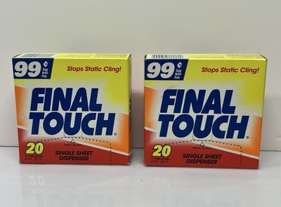 Lot 2 Vintage 1993 Final Touch Fabric Softener Dryer Sheets Box 20 Ct NOS Prop