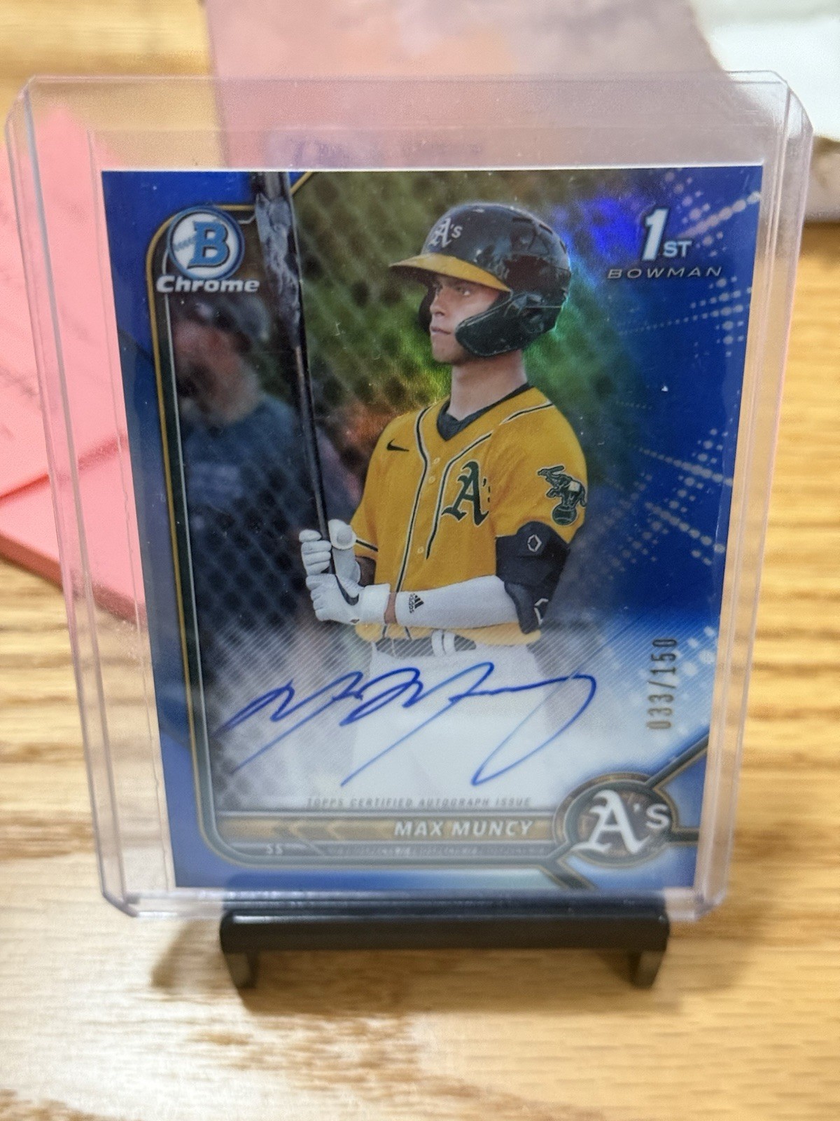 2022 Bowman Chrome Max Muncy 1st True Blue Auto /150 As