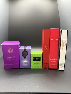 Designer Mini Perfume Lot~VALENTINO YSL LIBRE ARMANI SI VERCACE DYLAN PURPLE V&R