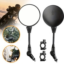 Motorcycle Rear View Side Mirrors, Round Foldable Bicycle Handlebar Mirror 1Pair