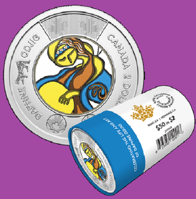 Set of 2025 Canada Art of Daphne Odjig Two Dollar Toonie Coins