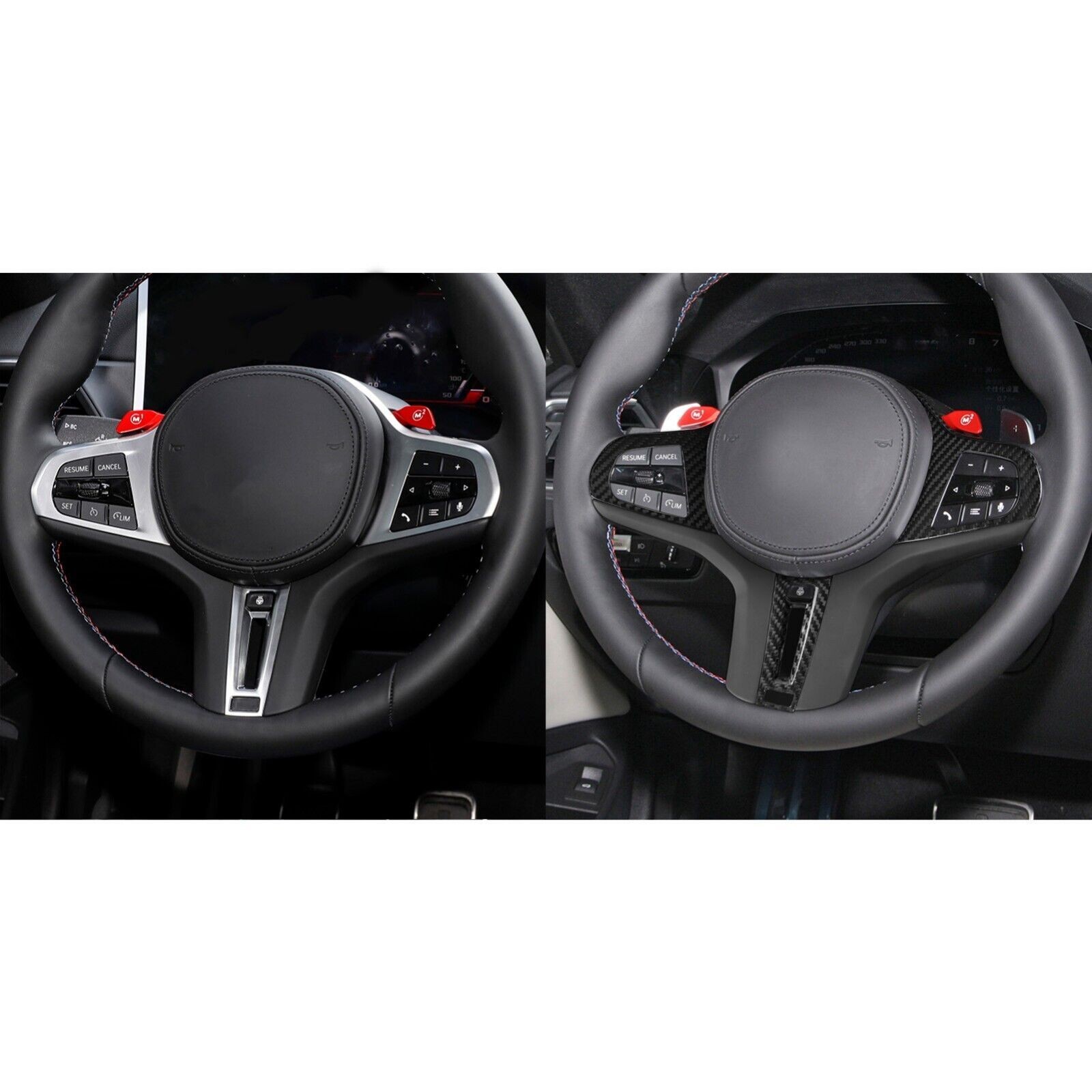 1xReal Carbon Fiber Steering Wheel Cover For BMW X3M X4M X5M X6M F95 F96 F97 F98