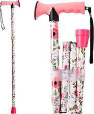 Folding Cane - Walking Cane for Men and Women - FloralFoldableLightweightAdju...