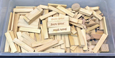 Angry Birds Jenga Pieces. Huge 200 Lot. Wood. VG Condition. Many shapes/sizes