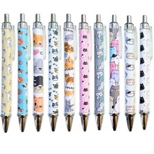 10PC Cat Ink Pens Set Cute Kawaii Funny Cats 1 Count Pack of 10 , Multicolor