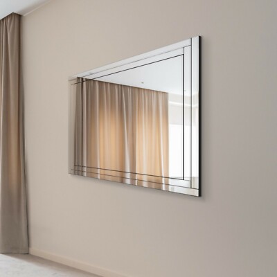 Luxford Badspiegel abgeschrägt Wandmontage 68cm-174cm x 40cm-116cm