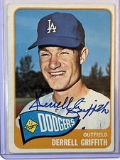 1965 Topps Derrell Griffith #112 Autographed Dodgers Baseball Card