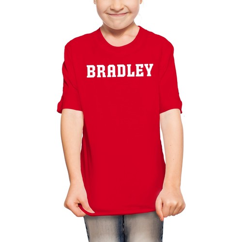 Bradley University Braves Basic Block Youth T-Shirt - Red - Picture 4 of 7