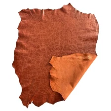 Burnt Orange Genuine Leather Hides Upholstery Material Soft Crafting DIY Fabric