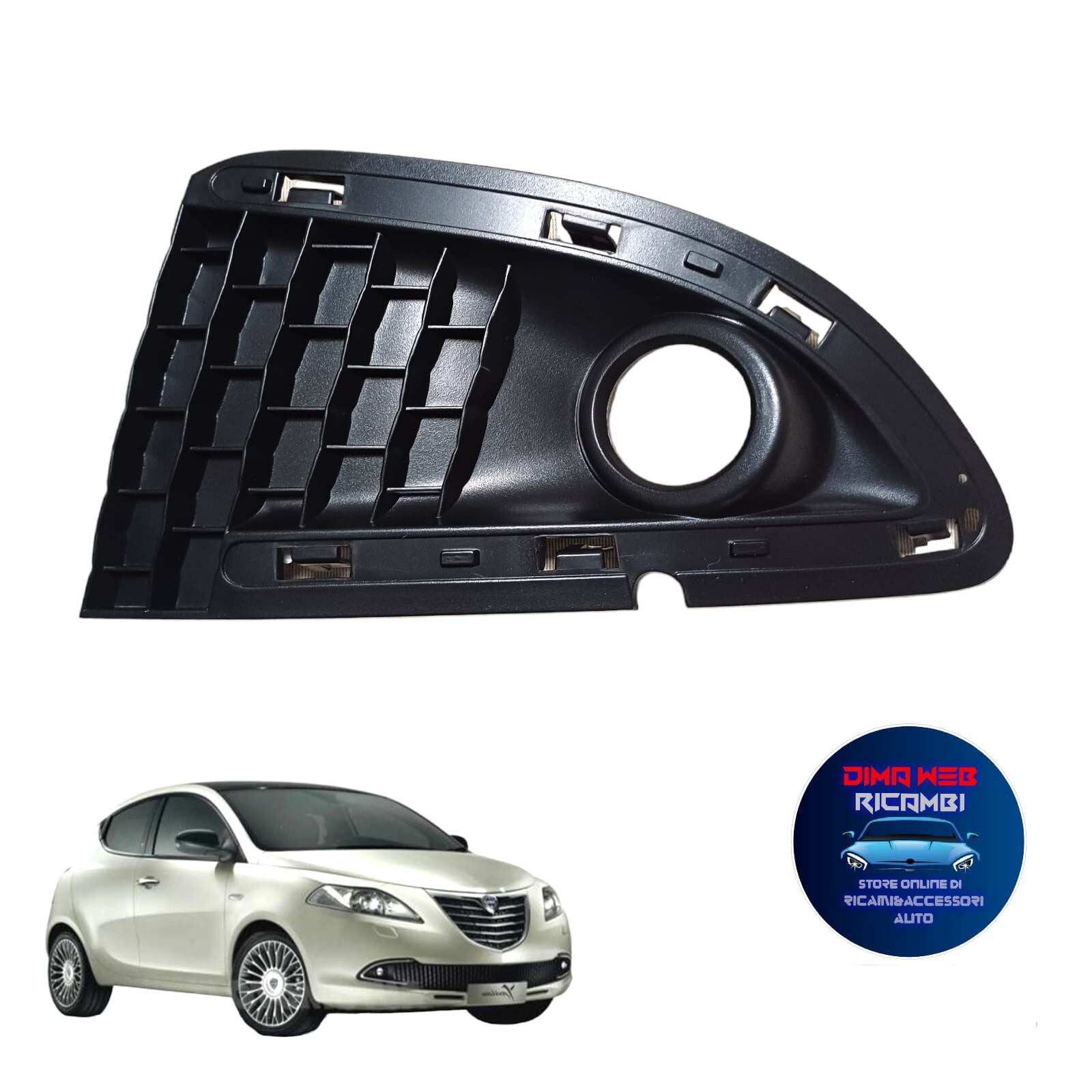 GRIGLIA PARAURTI ANTERIORE SX C/FORO FENDINEBBIA PER LANCIA YPSILON 312 DAL 2011