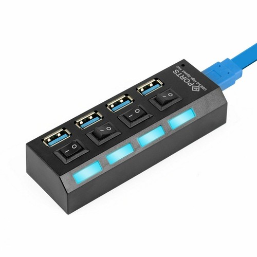 4 Port USB 3.0 HUB with ON/OFF Switchs For PC Laptop High 900mA Output Powered - Picture 6 of 14