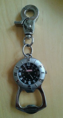 Craftsman Watch Bottle Opener Carbine Survival Rare Silver Metal