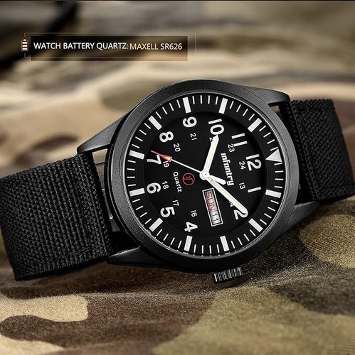 Infanterie Militäruhren für Herren, Herren Feld Armbanduhr für taktische Outdoor - Bild 3 von 7