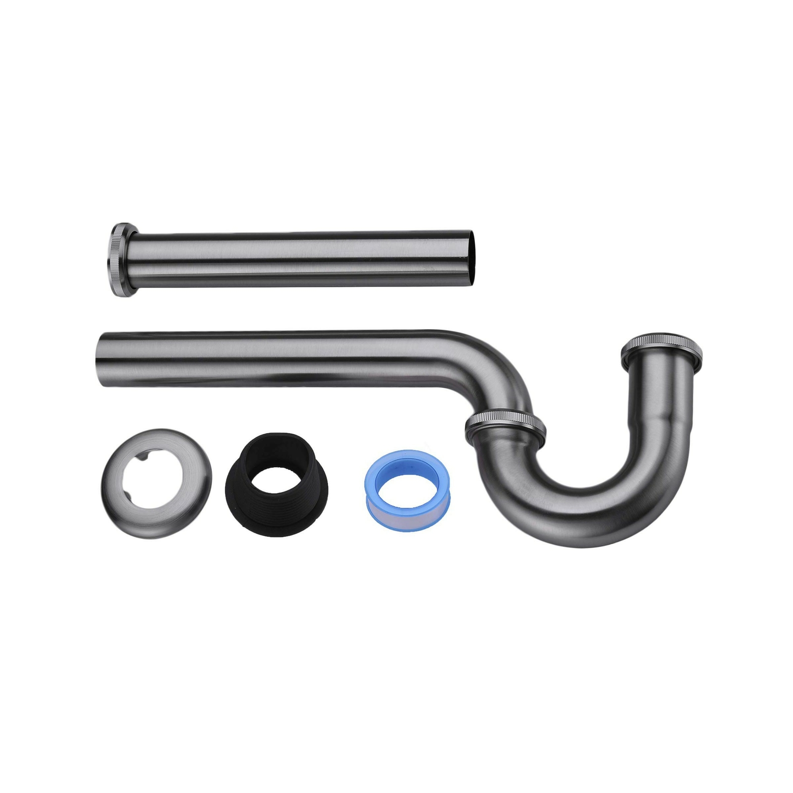 Orhemus Brass P Trap, 1 1/4 Bathroom Basin Sink Waste Trap Drain Kit