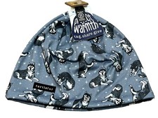 NEW Turtle Fur Youth7-14 Comfort Shell Print Beanie lined-Microfleece Gray