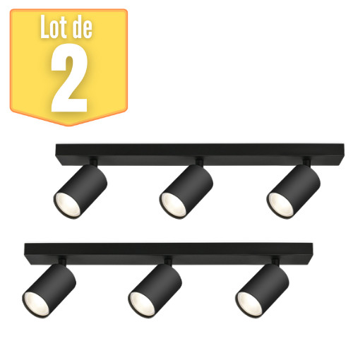 Plafonnier 3 spots noir BETA-U2 GU10 pour illuminer la cuisine et le salon