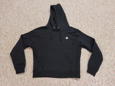 Champion Sweater Womens Medium Black Reverse Weave Hoodie Sweatshirt  Outdoors | eBay