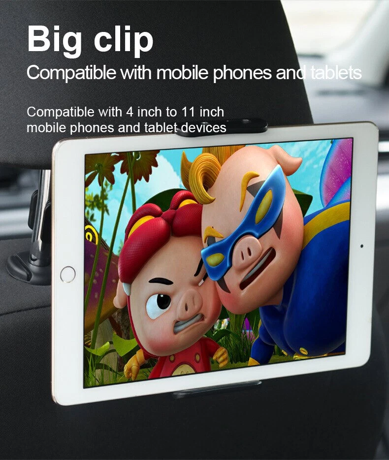 UNIVERSAL IN CAR BACK SEAT HEADREST HOLDER MOUNT Holder For PHONES,IPAD,TABLET - Image 4 of 4